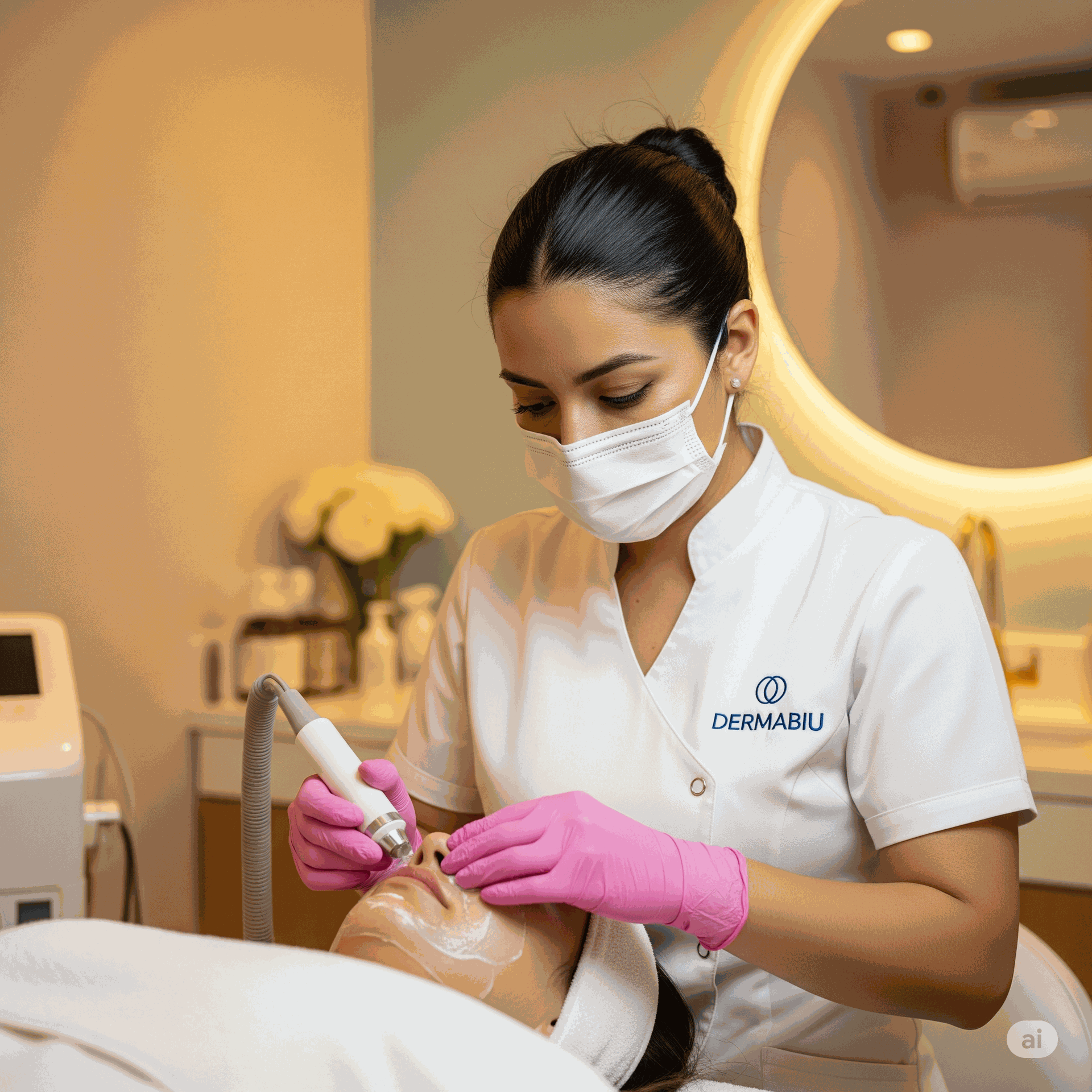 Sesión de limpieza facial profesional